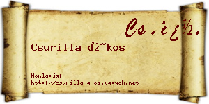 Csurilla Ákos névjegykártya