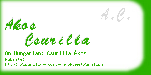 akos csurilla business card